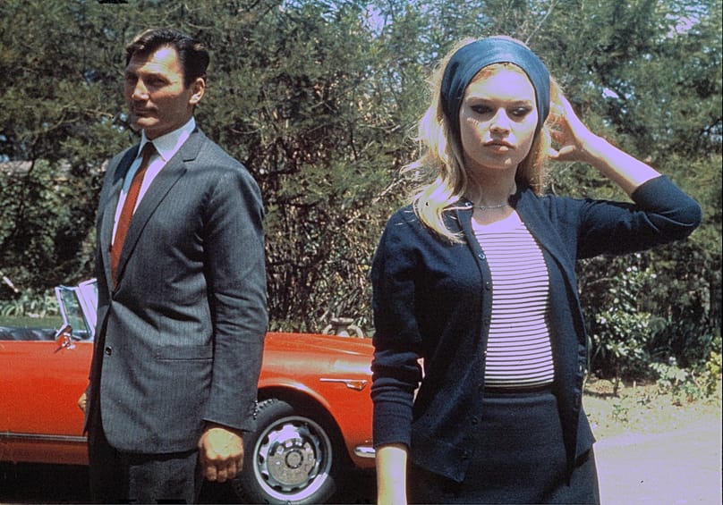 FILE: Bardot with actor Jack Palance during filming for 'Le Mepris' by Jean-Luc Godard, Rome, 1963