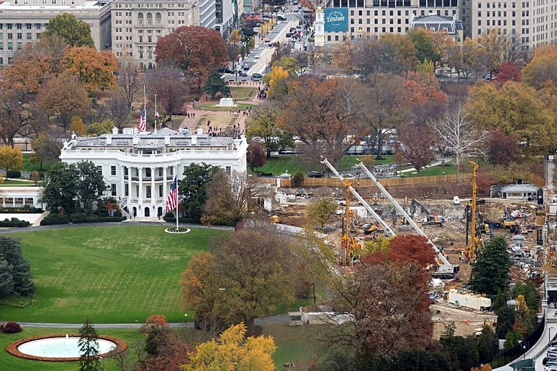 A Fehér Ház lebontott keleti szárnya helyén építik a báltermet, 2025 novemberében