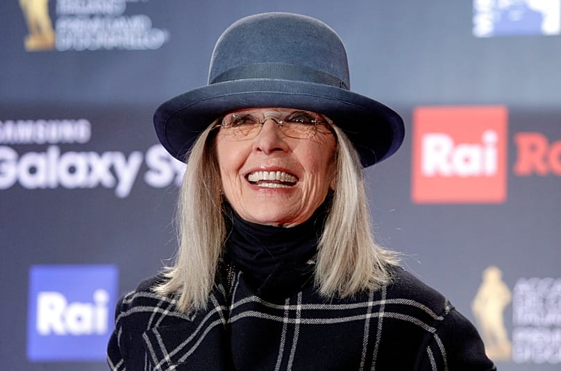 Diane Keaton appears at the David Donatello awards ceremony in Rome on 21 March 2018.
