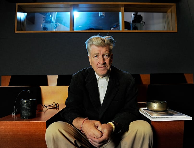 Filmmaker David Lynch poses for a portrait in his private screening room in Los Angeles, 2010. 