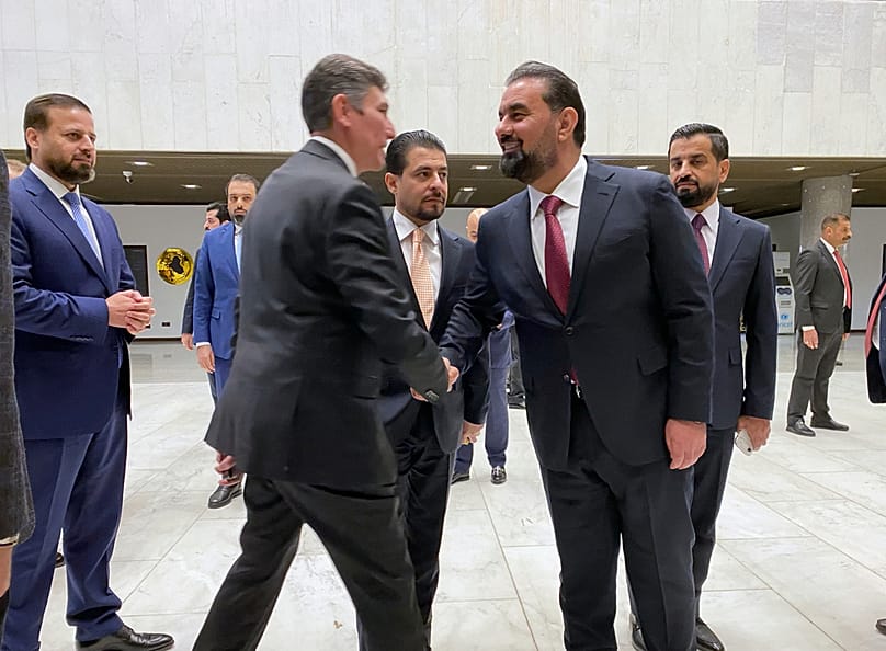 يظهر أعضاء البرلمان العراقي الجديد قبل بدء دورتهم التشريعية الأولى في بغداد، العراق، يوم الاثنين 29 ديسمبر/كانون الأول 2025.