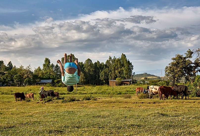Acrobatic gymnastics is one of the most popular sports in the Awra Amba Community