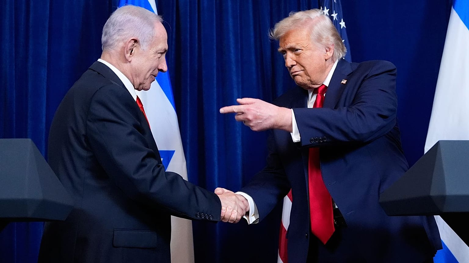 نشست مطبوعاتی ترامپ و نتانیاهو