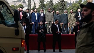 Suriye geçici Devlet Başkanı Ahmed eş-Şara ve bakanlar.