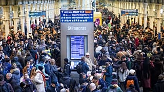 Travellers queue for Eurostar services at St Pancras International station in London, 30 December, 2025