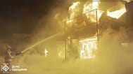 Firefighter battling flames Odesa, Ukraine - 31 December 2025.