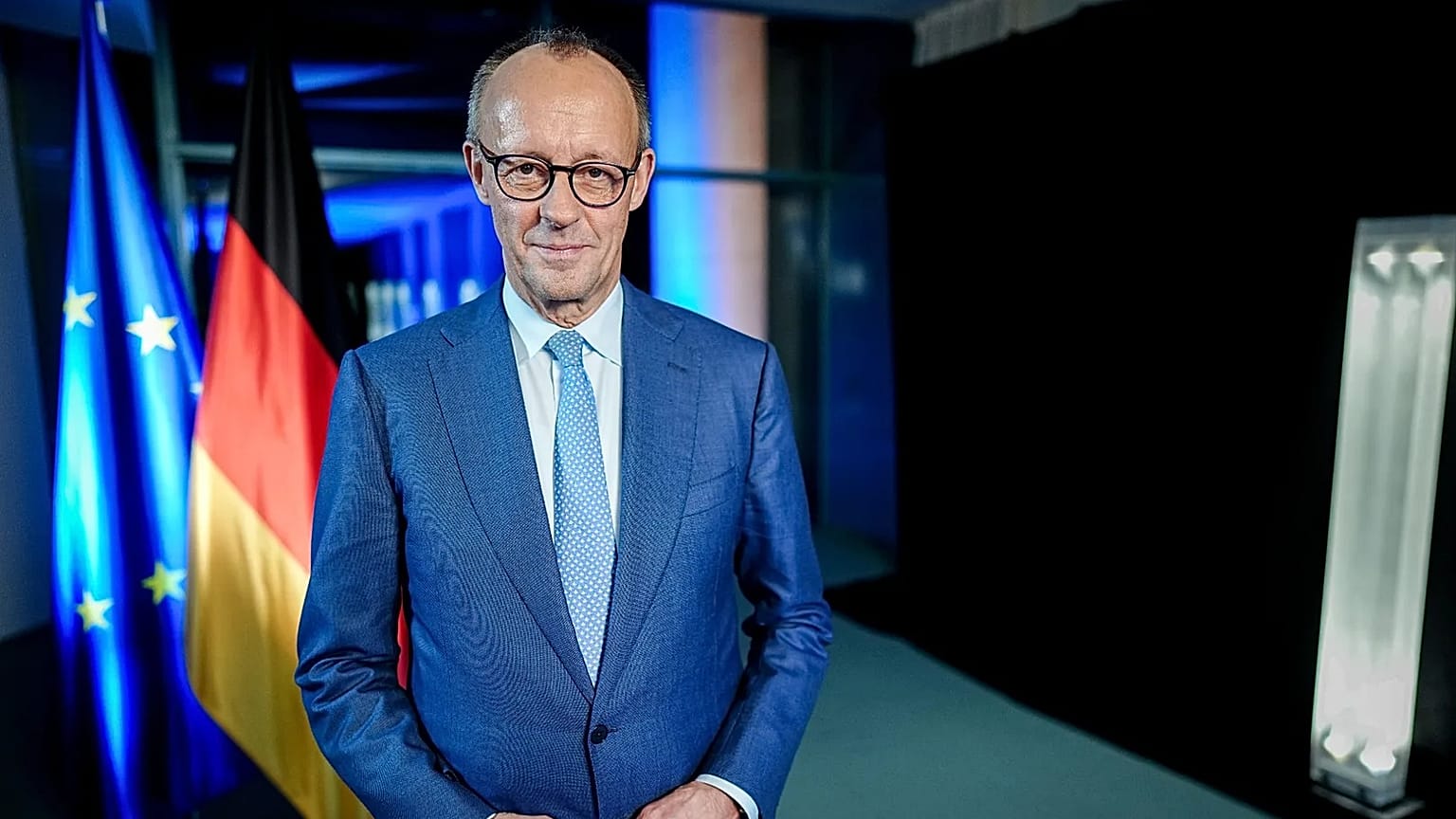 German Chancellor Friedrich Merz during the recording of the Federal Chancellor's New Year's address in Berlin, 19 December, 2025