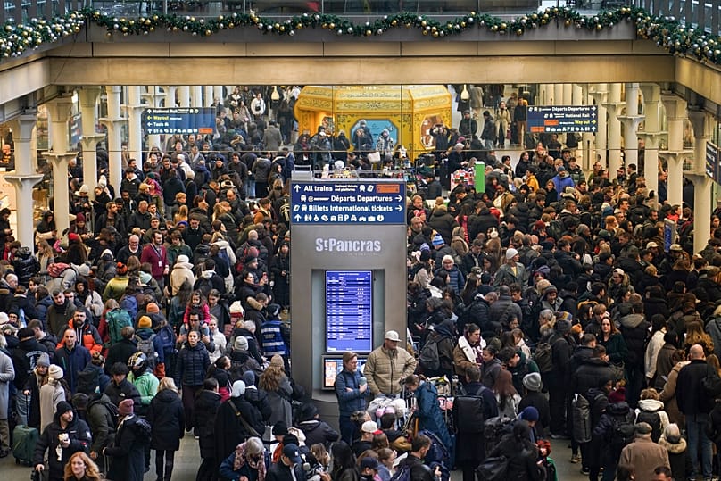 Travellers queue for Eurostar services at St Pancras International station in London, 30 December, 2025
