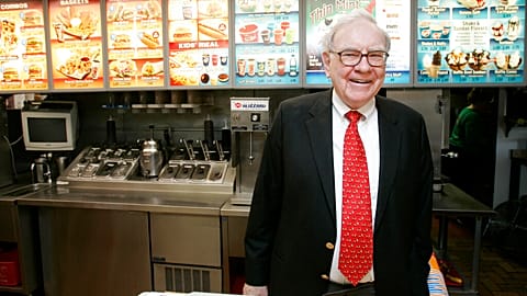 FILE - Buffett at a Dairy Queen in Omaha 1 July 2008. Buffett said he was blown away by the $2.1 million Zhao Danyang bid to win the charity auction lunch with him. 
