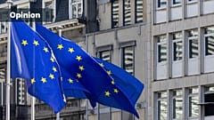 EU flags wave in the wind before an EU summit in Brussels, 27 June 2024