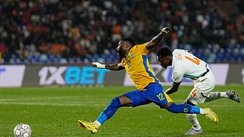 Fas Marakeş'te oynanan Fildişi Sahili - Gabon karşılaşmasından bir görüntü, 31 Aralık 2025