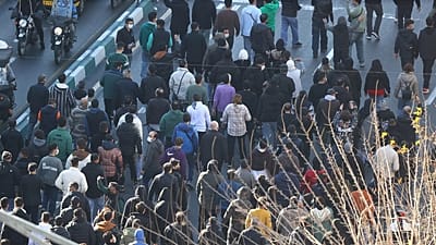 Protesters march in downtown Tehran, 29 December, 2025