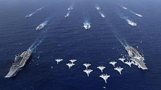 Çin uçak gemileri Liaoning ve Shandong, Güney Çin Denizi'nde ikili uçak gemisi formasyonu tatbikatı gerçekleştiriyor, Ekim, 2024