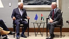 António Costa, Präsident des Europäischen Rates, und der jordanische König Abdullah II. vor der Generalversammlung der Vereinten Nationen in New York am 21. September 2025. 