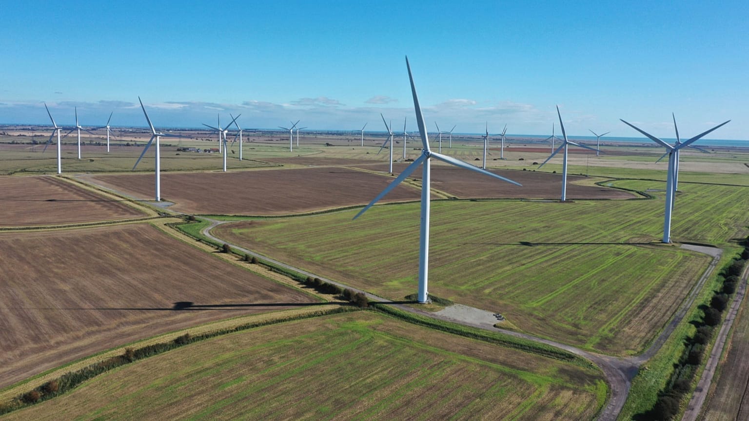  A general view of a wind farm, in England, Oct. 6, 2021. 