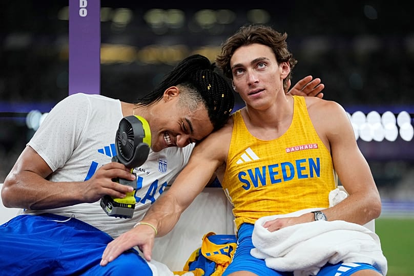 Καραλής και Ντουπλάντις κατά τον αγώνα τους στο Τόκιο (15 Σεπτεμβρίου 2025)