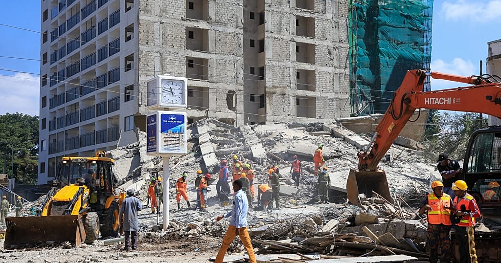 Unknown number of people trapped after 16-story building under construction in Nairobi collapses