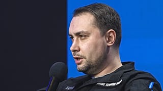 Az ukrán katonai hírszerzés volt vezetője, Kirilo Budanov egy kijevi sajtótájékoztatón 2025. február 25-én