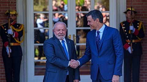 Spanish PM Pedro Sanchez and Brazilian President Lula da Silva in Madrid
