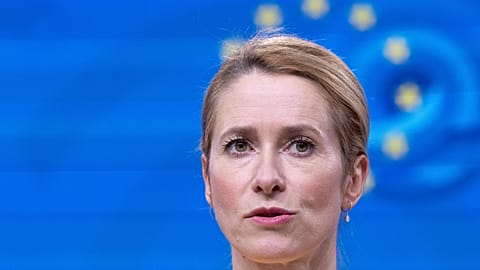 Top European diplomat Kaja Kallas speak to reportes 