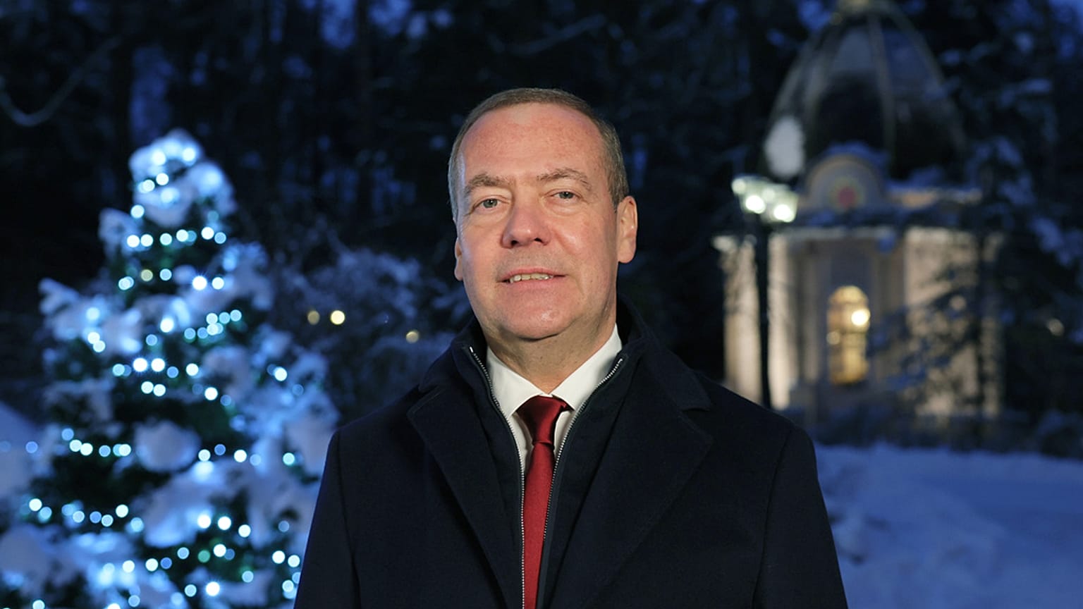 El portavoz extremista de Putin, Dmitri Medvédev, en una declaración durante el día de Año Nuevo