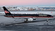  A plane carrying Donald Trump Jr. lands in Nuuk, Greenland in January 2025. 