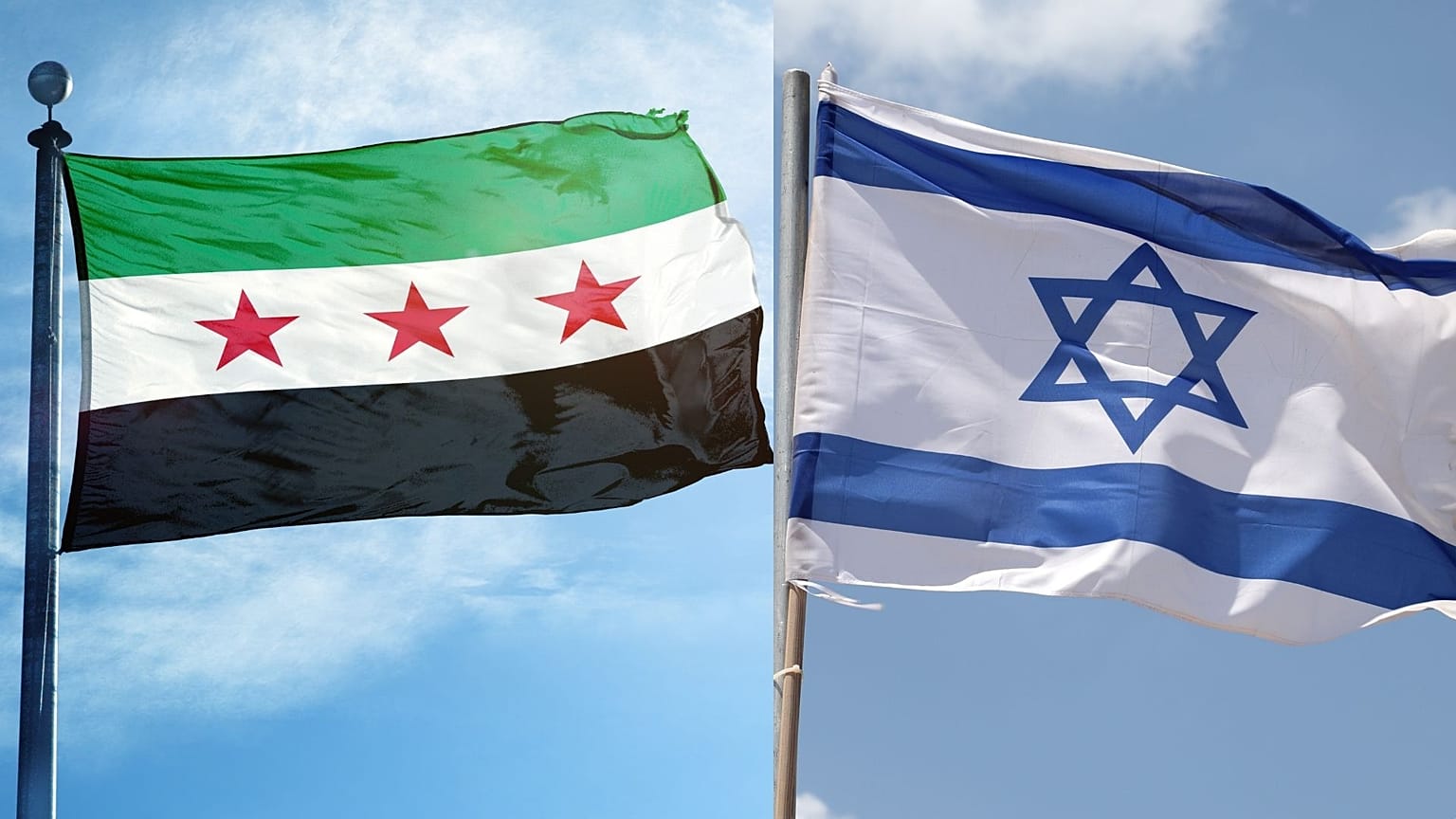 صورة للعلمين الإسرائيلي والسوري