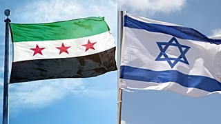 صورة للعلمين الإسرائيلي والسوري