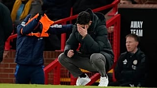 Manchester United's head coach Ruben Amorim reacts at the Old Trafford stadium in Manchester, 7 February, 2025