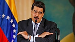 FILE - In this 30 Sept. 2019, file photo, Venezuela's President Nicolas Maduro speaks during a press conference at the Foreign Ministry in Caracas, Venezuela. 