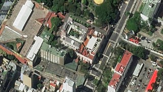 Esta imagen satelital proporcionada por Vantor muestra el palacio presidencial de Miraflores en Caracas, Venezuela, el 1 de enero de 2026.
