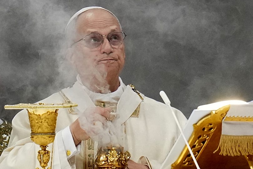 Pope Leo XIV celebrates Mass on the Day of the Epiphany of the Lord inside St. Peter's Basilica at the Vatican, 6 January, 2026