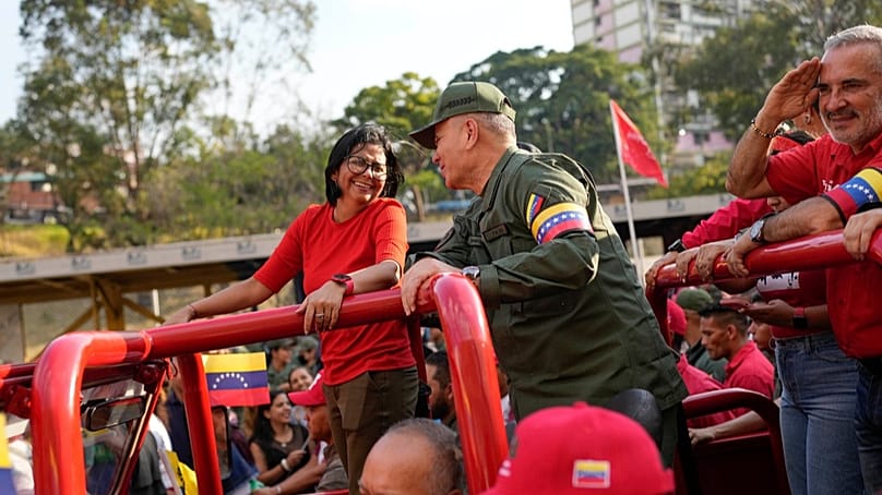 FILE: Venezuelan Vice President Delcy Rodriguez in Caracas, Venezuela, March 15, 2023.