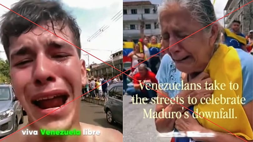 Widely shared video showing Venezuelans crying with gratitude for the US shows signs of AI influence. 