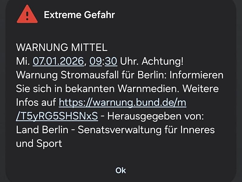 Eine Warnmeldung des Berliner Senats sorgt für Verwirrung in der Bevölkerung.