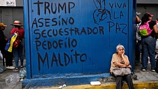 Оскорбительные графиити против Дональда Трампа в Каракасе, 6 января 2026 г.