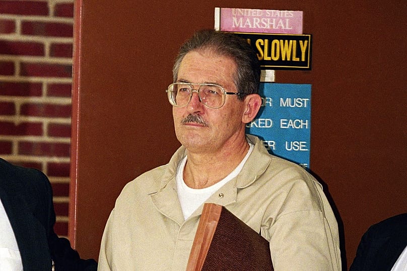 Former CIA agent Aldrich Ames leaves federal court after pleading guilty to espionage and tax evasion conspiracy charges in Alexandria, 28 April, 1994