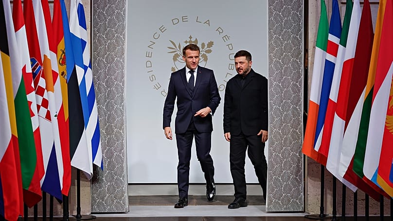 Emmanuel Macron and Volodymyr Zelenskyy.