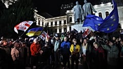 In Tbilisi gingen am orthodoxen Heiligabend viele Menschen gegen die Regierung auf die Straße.