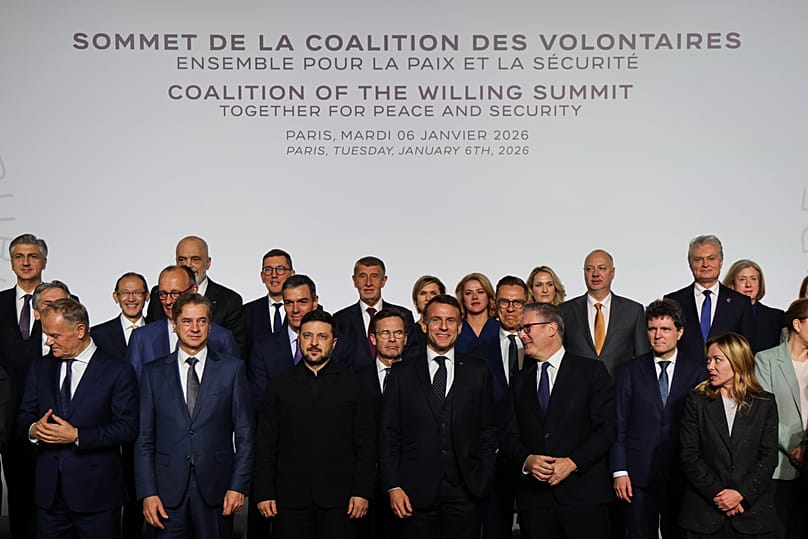 Western leaders at the "Coalition of the Willing" summit in Paris, 6 January, 2026