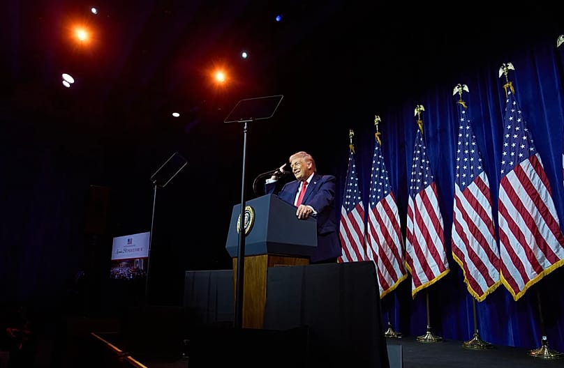 ABD Başkanı Donald Trump, Washington’da düzenlenen yıllık politika kampında Temsilciler Meclisi’ndeki Cumhuriyetçi milletvekillerine hitap ediyor, 6 Ocak 2026.