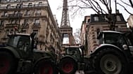Tractors line up near the Eiffel Tower as farmers protest the EU's intention to move forward with the Mercosur deal with South American nations, in Paris, 8 January 2026