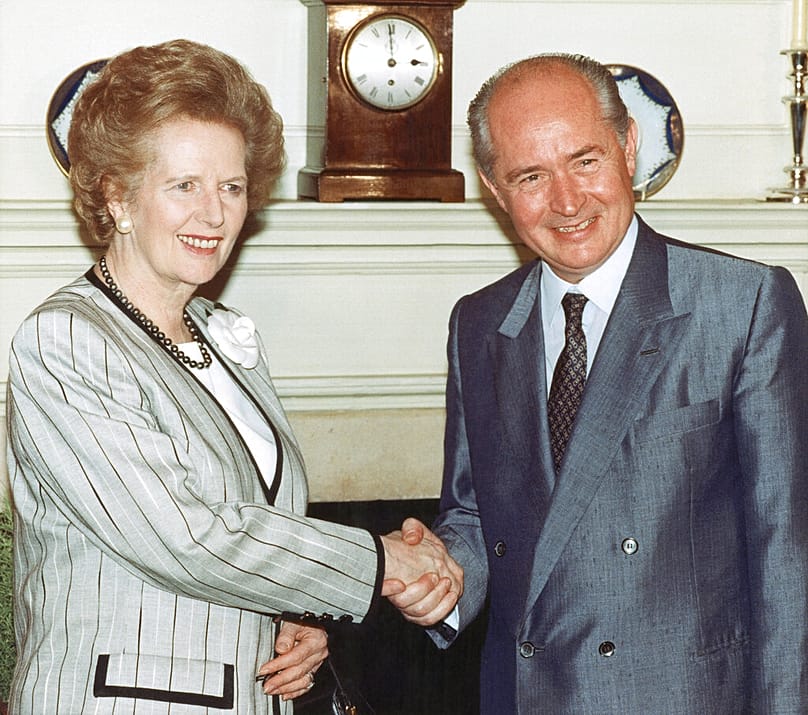 Ο Γιώργος Βασιλείου με τη Μάργκαρετ Θάτσερ