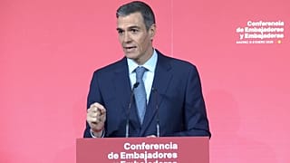 El presidente español, Pedro Sánchez, durante la X Conferencia de Embajadores, celebrada en Madrid, el 8 de enero de 2025.