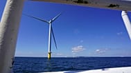 A wind turbine, part of Kriegers Flak offshore wind farm, about 15 kilometers off the Danish coast, Baltic Sea, Denmark, Tuesday June 18, 2024. 