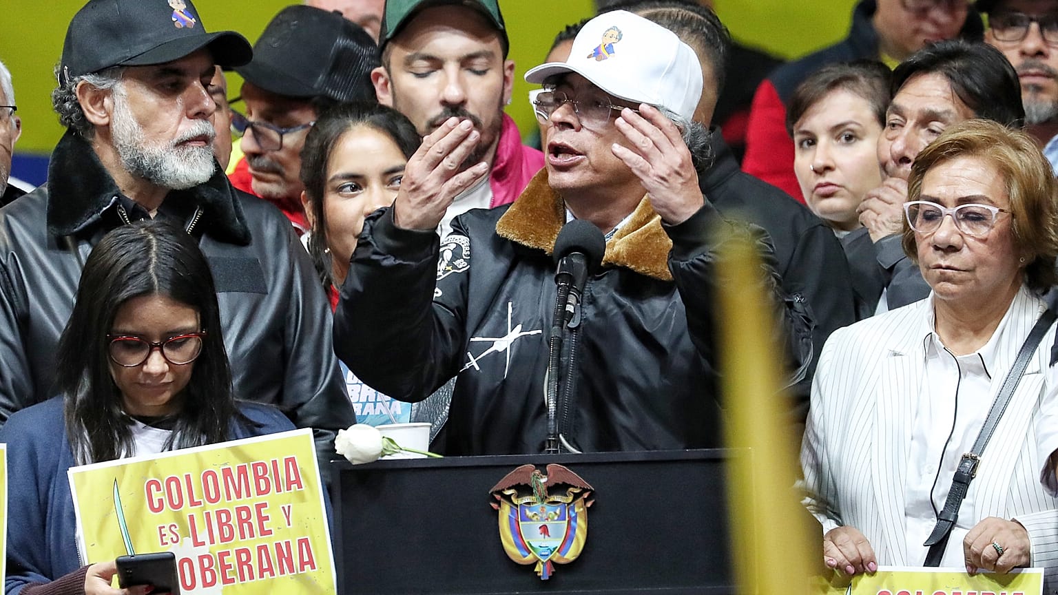 Gustavo Petro ofrece un discurso en Colombia
