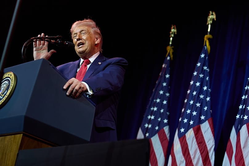 ABD Başkanı Donald Trump, Cumhuriyetçi Temsilciler Meclisi milletvekilleriyle Washington'daki yıllık politika toplantısı sırasında konuşuyor, 6 Ocak 2026.