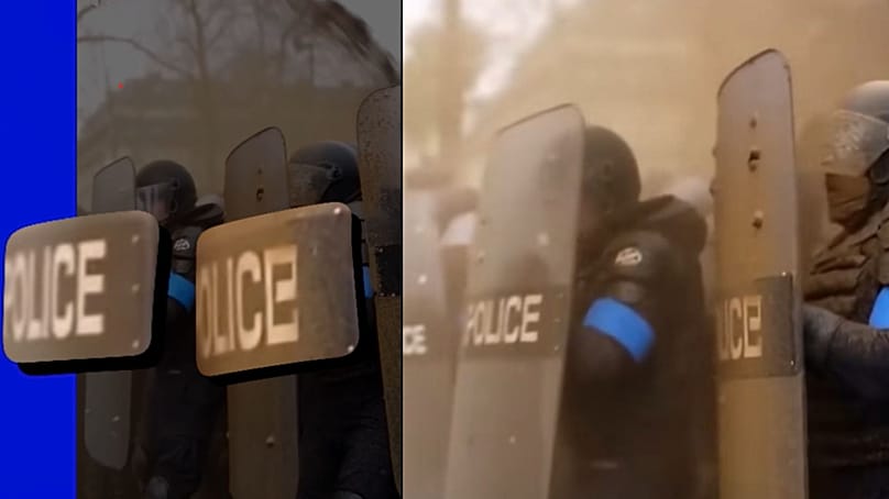 Screenshot of AI video with inconsistent letter sizes and fonts