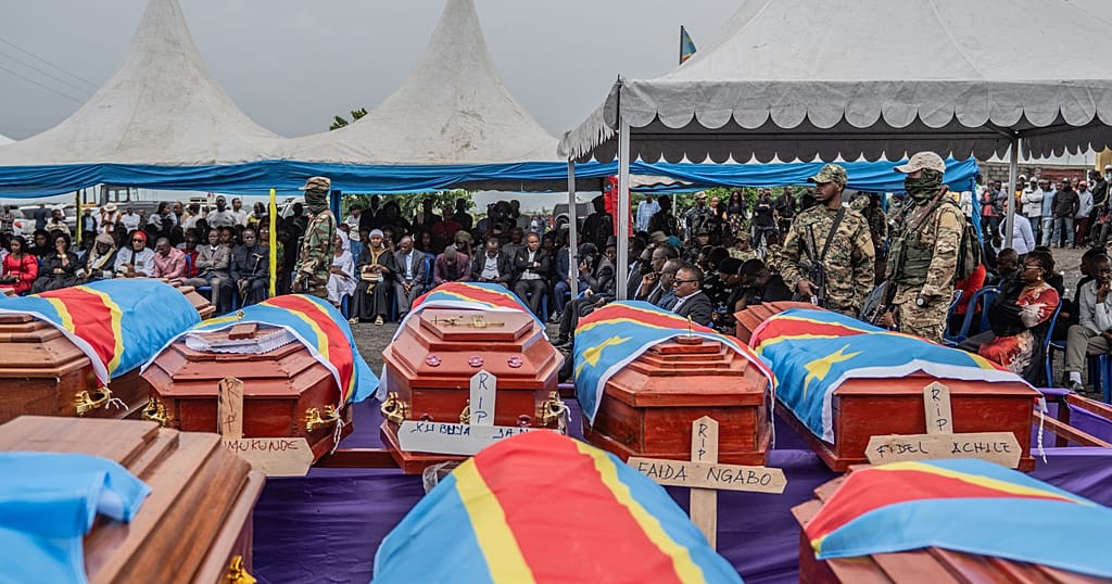 Rebel group holds funeral for victims of drone strike in eastern DR Congo