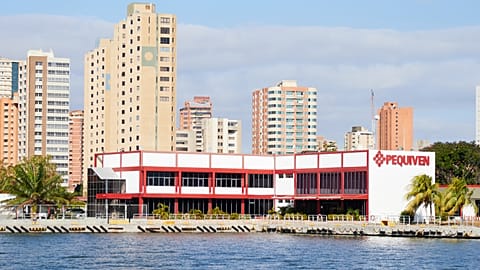Offices of the state-owned petrochemical company Pequiven are seen on the shore of Lake Maracaibo, Venezuela, Wednesday, Jan. 7, 2026.